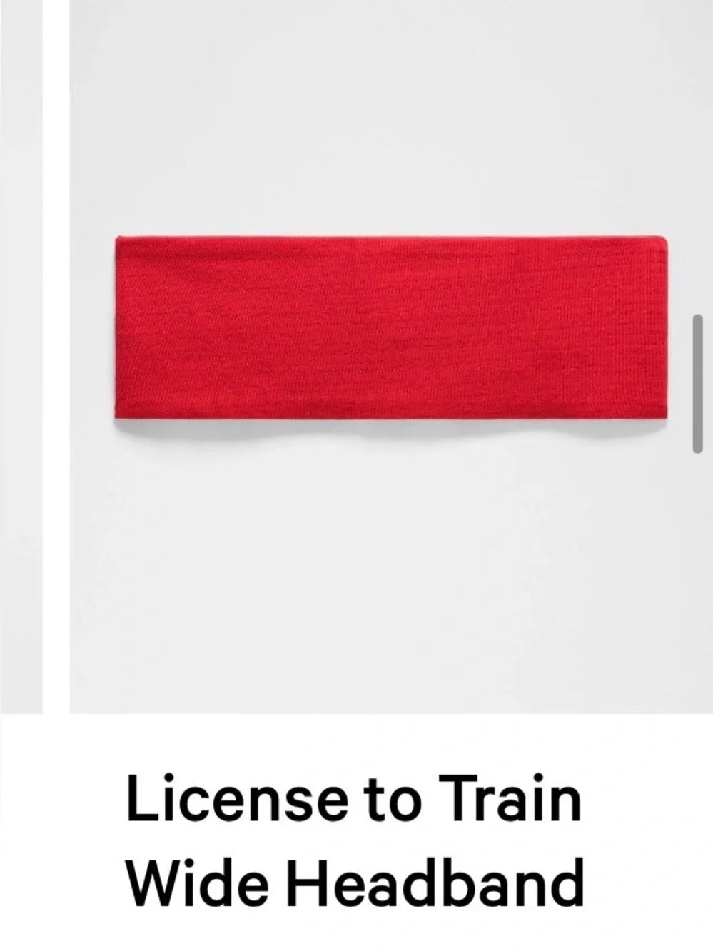 NWT Lululemon License to Train Wide Headband — Oxford red